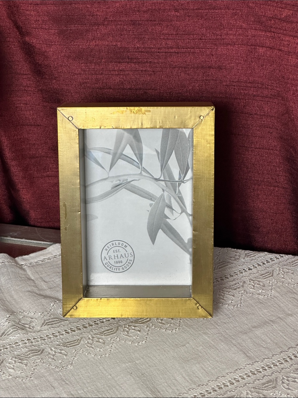 ✨ Arhaus 4x6 Brushed Brass Deep Picture Frame Gold